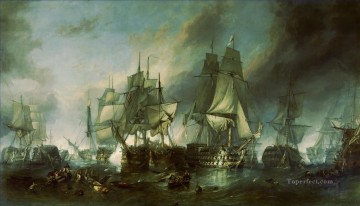 風景 Painting - 海戦で船外に救助する
